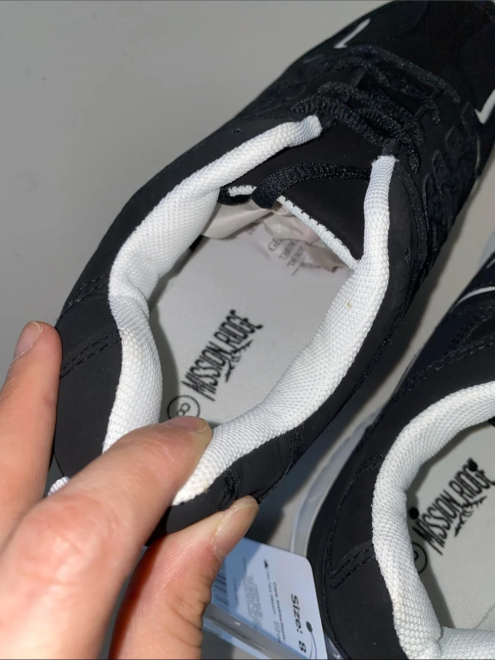 Men's Black Lace-Up Athletic Sneakers with White Trim